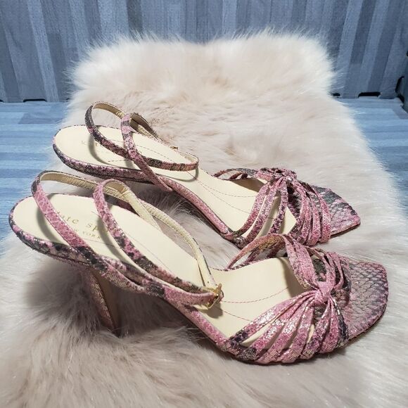 Kate Spade Snakeskin Print Fabric Heels shoes - Picture 3 of 5